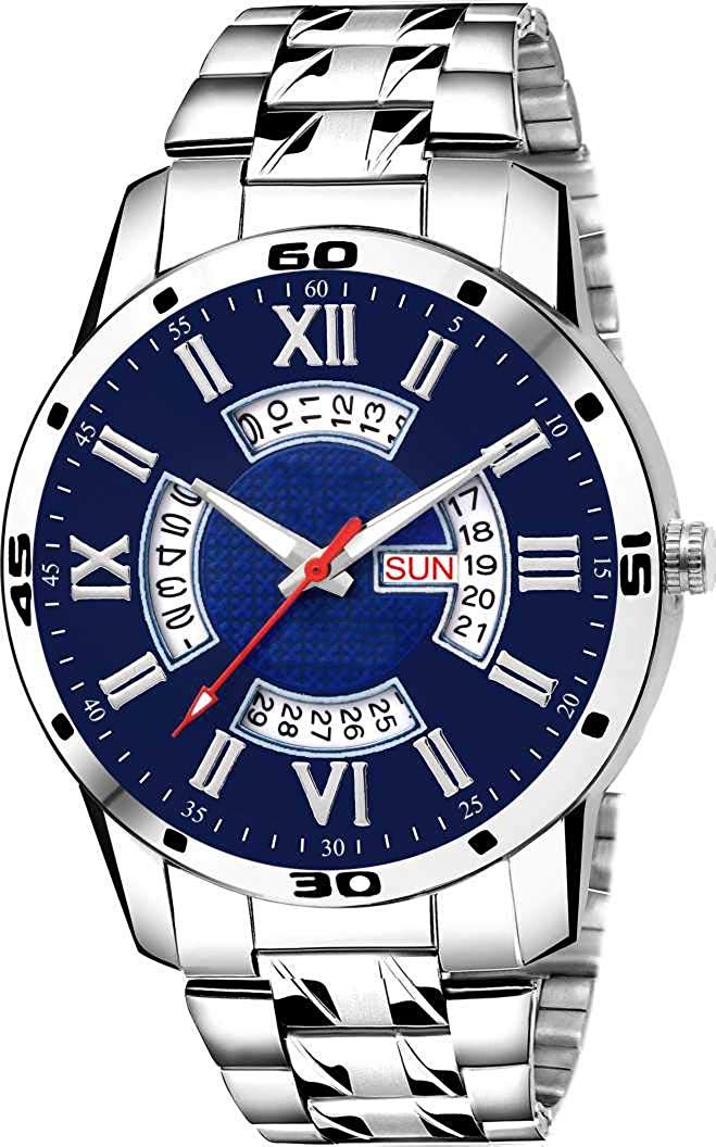 HORCHIS Casual Analog Blue Dial Mens Stainless Steel Watch-HORC_ENT_11088 (B08BG2W81M) Amazon Price History, Amazon Price Tracker