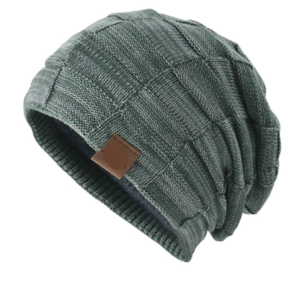Mützen Winter Mützen Wintermütze Für Männer Und Frauen, Mit Fleece Gefüttert, Dick, Warm, Kariert, Gestrickt, Totenkopf-Mütze Wintermütze (Color : D, Size : One Size)