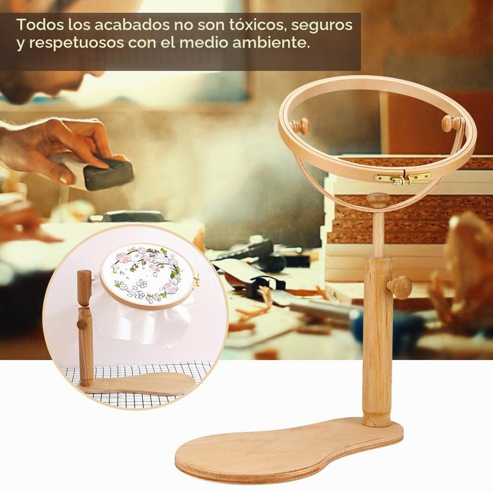 Fdit Soporte De Bordado Bastidor Aro Portátil Bordado En Madera Y Puntada Cruzada Marco De Aro Herramientas De Costura Ajustables(1)