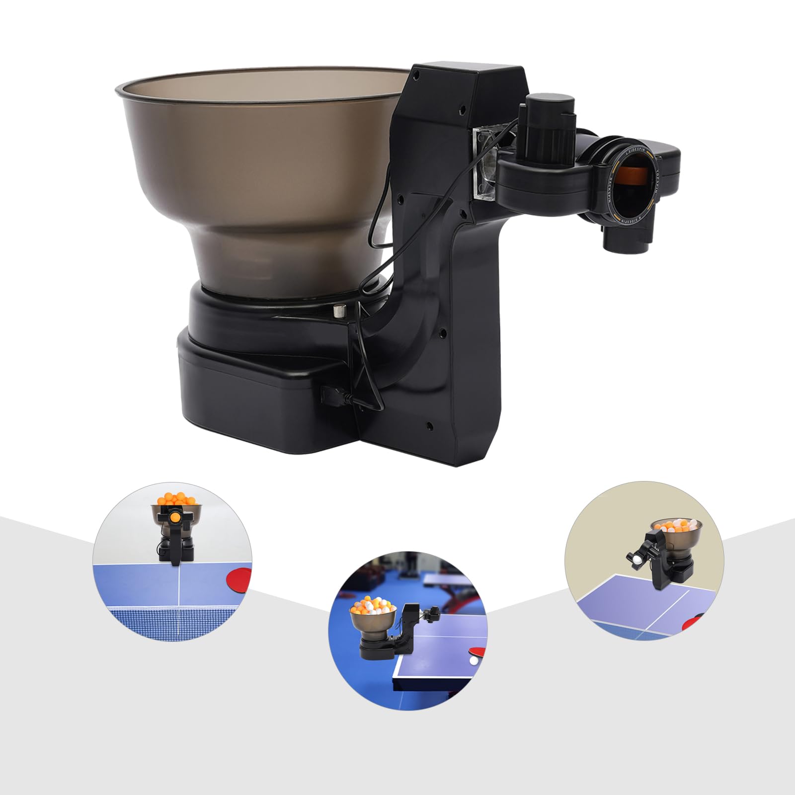 Table Tennis Robot, Automatic Ping Pong Ball Machine with 2 Wheel Drive, 9.84-98.43ft/S Table Tennis Machine for Training, Gyms