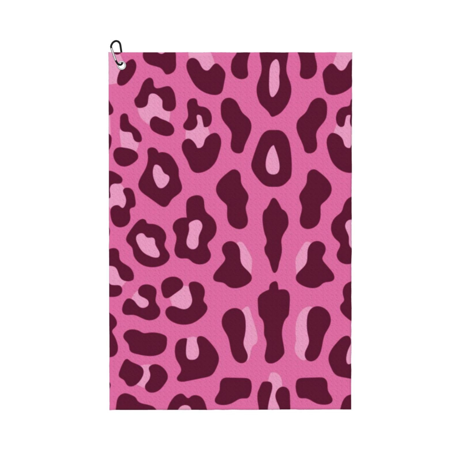 Hnnkloy Pink Leopard, 16x24 in Portable Waffle Golf Towels with Carabiner Clip for Golf Bag