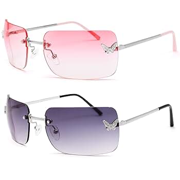 小物 00s CHANEL rimless sunglasses y2k Authentic CHANEL Vintage Sunglasses Rhinestone CC Logo