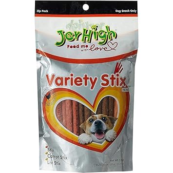 Jerhigh Dog Treats, Human Grade High Protein Chicken, Fully Digestible Healthy Snack & Training Treat, Free from by-Products & Gluten, Variety Stick 200gm (3 x 200gm)