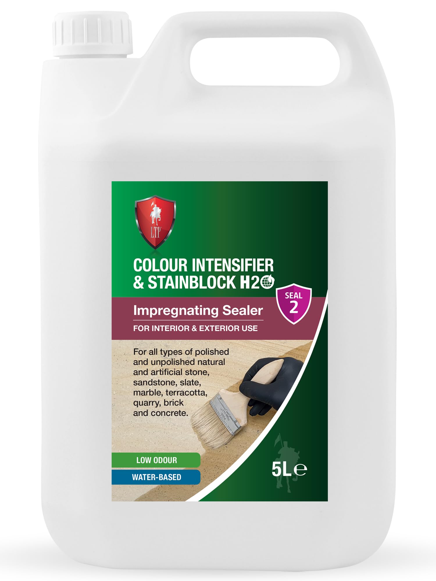 LTP Sellador de impregnación a base de agua para Intensificador de Color y Stainblock H20 - Proporciona un acabado natural mejorado para todo tipo de piedra natural y artificial (botella de 5 litros)