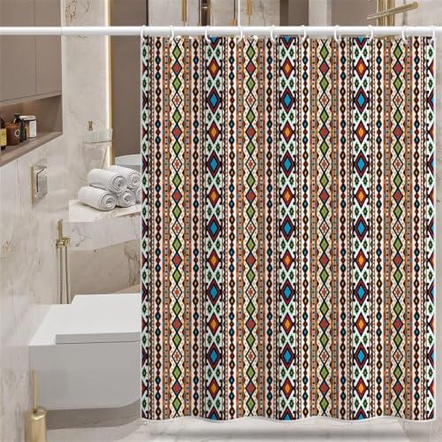 Rideau douche imperméable lavable avec crochets pour baignoire