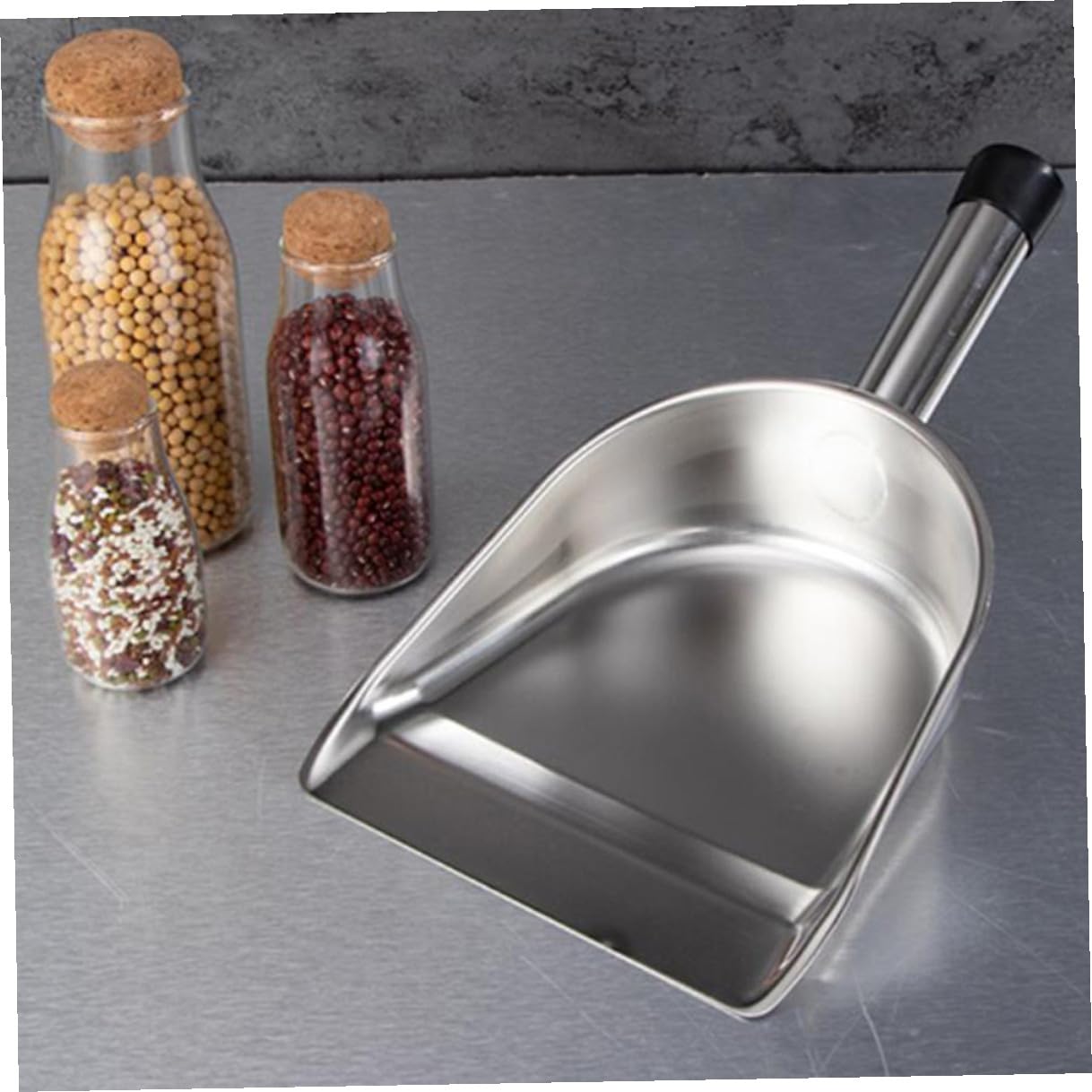 Pelle à Nourriture en Acier Inoxydable Multipurpose Pratique Cuisine Pelle à Riz et Légère et Solide Argentée