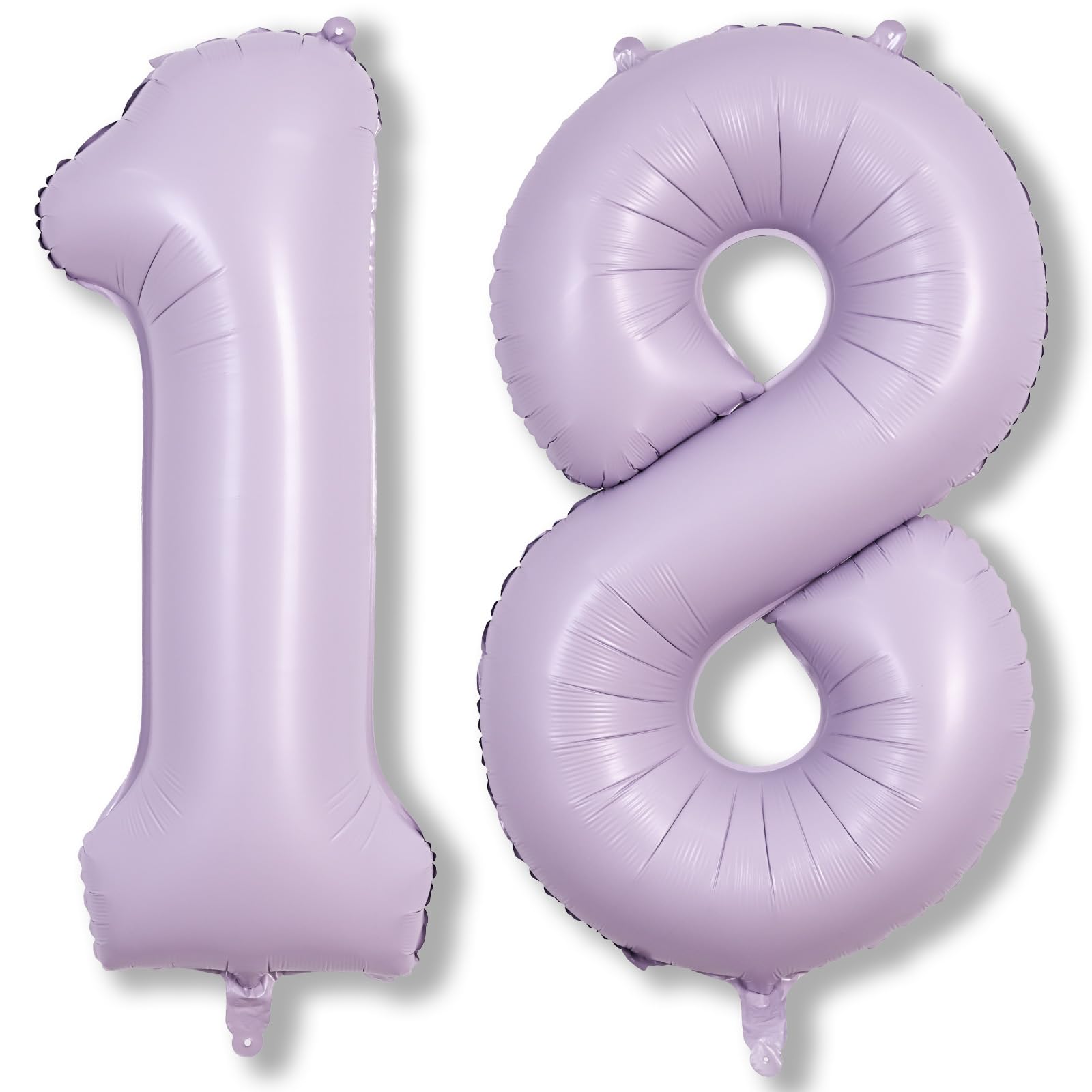 Pastel Dusty Purple Number 18 Birthday Balloons, 40 Inch Foil Number 1 & 8 Balloons for Women, 18th Birthday Balloons Light Purple for 18 Year Old
