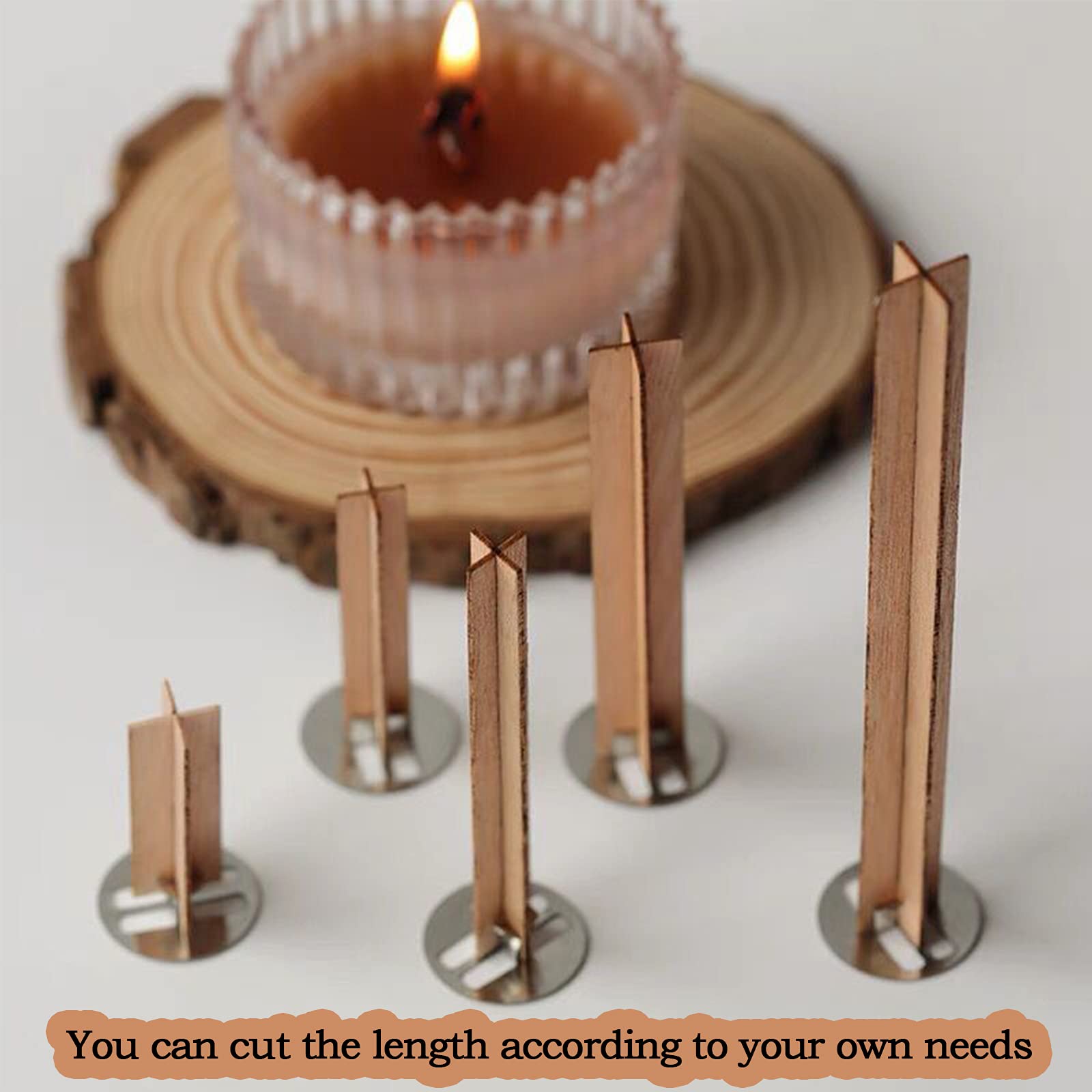Kit Fabrication Bougies - 420 Mèches En Bois + Bases Métalliques + étiquettes - Mèches Craquelantes Naturelles