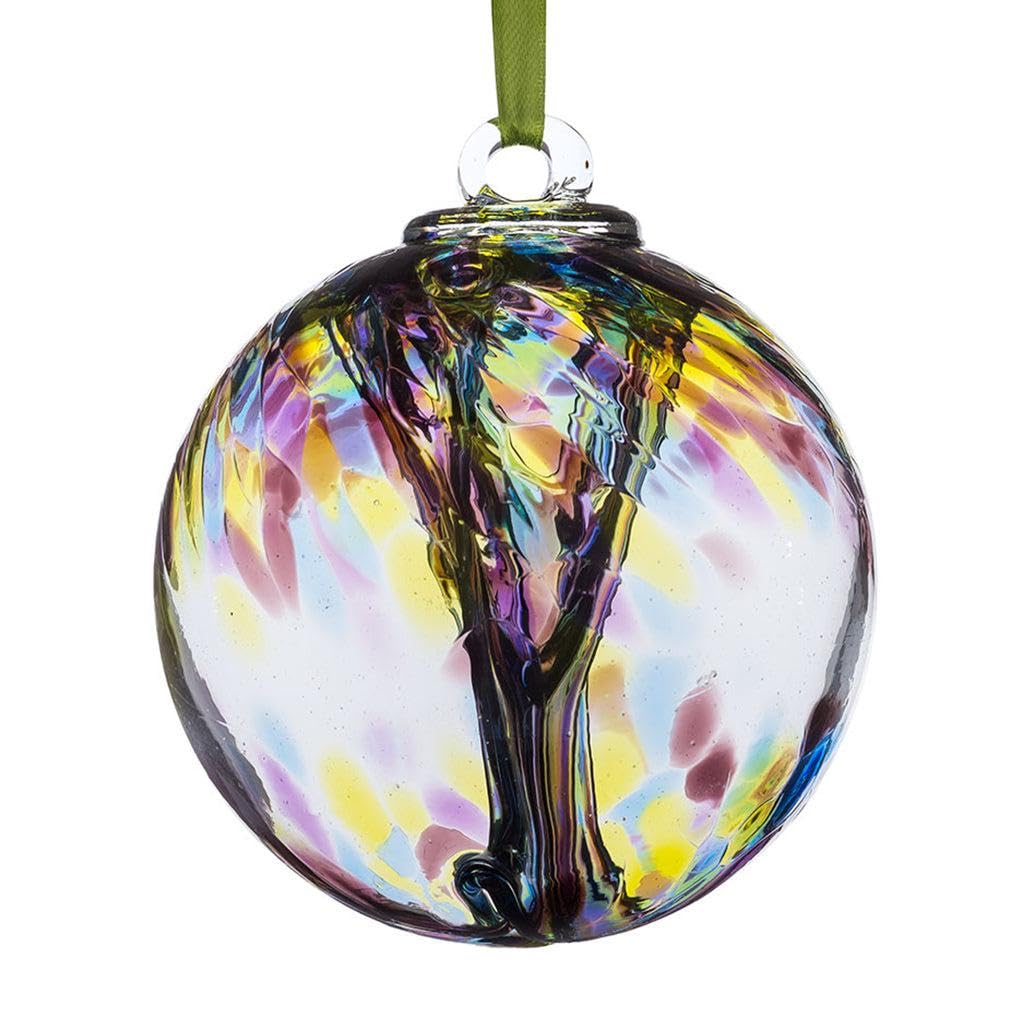 Happy Retirement Gift, 10cm Purple, Green & Blue Glass Spirit Ball - Image 2