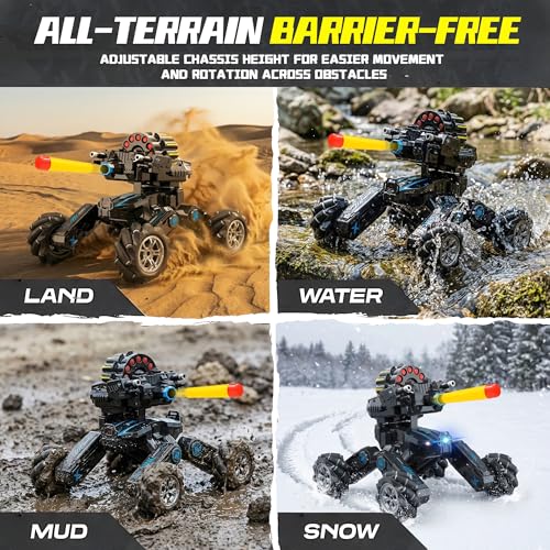 Image of RC Tank Car with Drift, Hand Gesture Control Stunt Truck | 2.4GHz Remote Control, Hand Gesture Control Dual Mode Car, Spray, Music & LED Lights, Deformable Stunt Truck