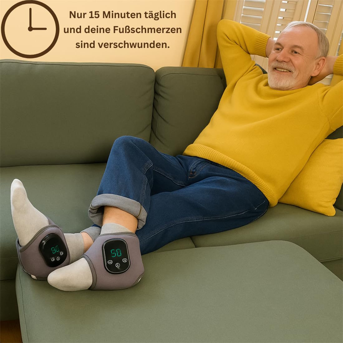 3-in-1 elektrisches Fußmassagegerät mit Wärme & Vibration – kabellos & wiederaufladbar – lindert Plantarfasziitis, Neuropathie & Fußschmerzen – für Senioren, Sportler & Diabetiker