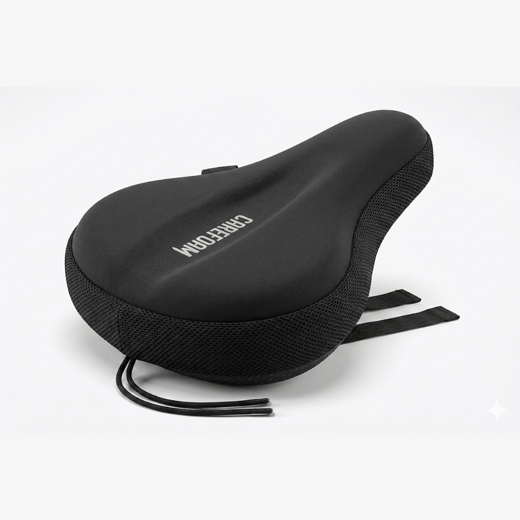carefoam orthopedic bicycle seat cushion gel cover for men & women | ergonomic shock-absorbing bike saddle pad for mountain, road, commuter & indoor exercise cycles | waterproof, universal fit