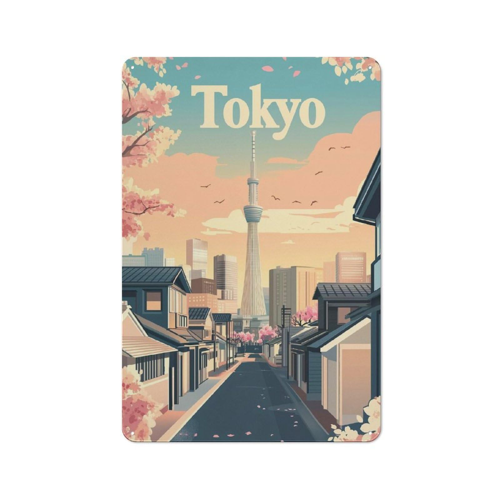 Junmoney The Beauty Of Tokyo Vintage Tin Sign 30X20cm With For Man Cave Or Games Room, For Games Room Collectors