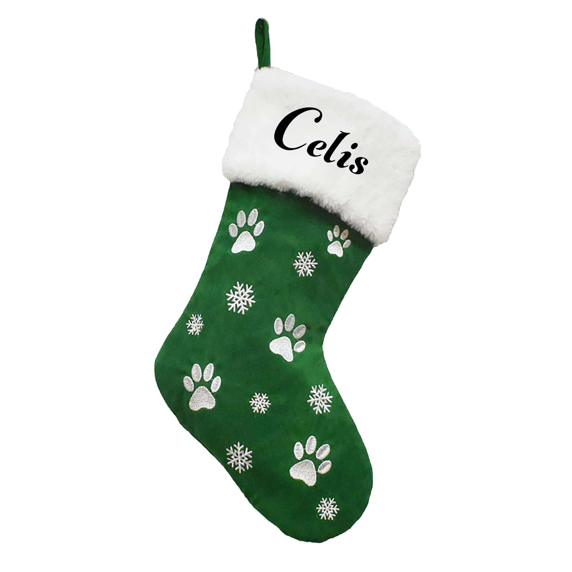 Chaussette de Noël personnalisée chien au coin du feu pour une décoration de fête cocooning