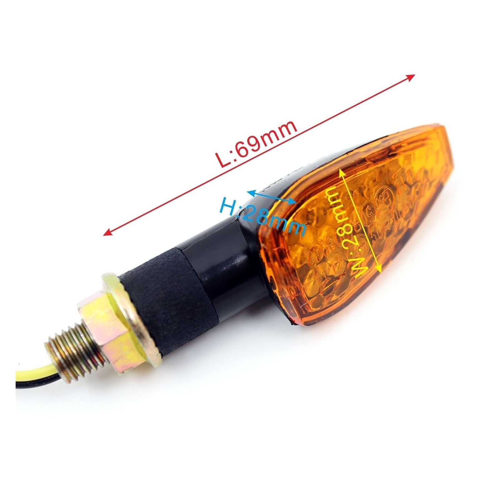Moto Universali Indicatori Di Direzione Per moto a LED 14 Indicatori di direzione a LED Indicatori di direzione lampeggianti Indicatori di direzione luci ambra Gruppo ottico 10mm 12V