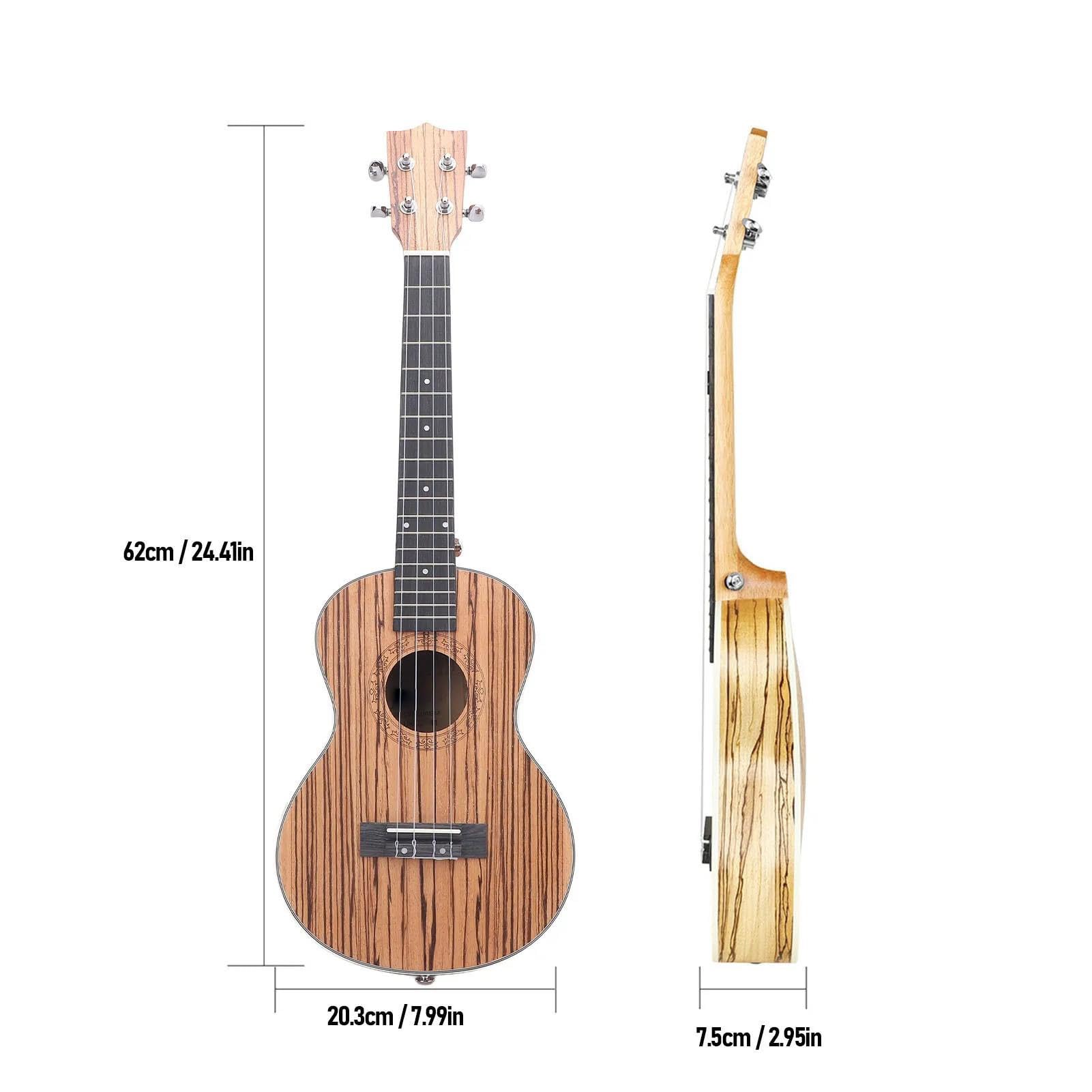 Leistungsart Ukulele 26 Zoll Tenor Ukulele Set 4 Saiten Mit Stimmgerät Tasche Und Tragegurt Für Anfänger Klarer Heller Klang