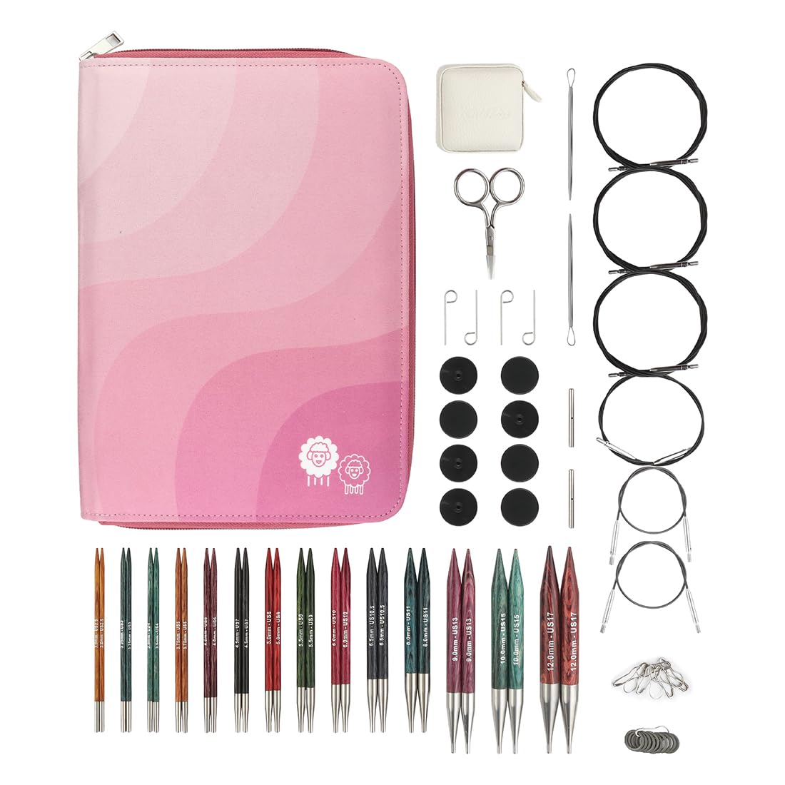Kit de Agulhas Circulares Intercambiáveis para Tricô - Dreamz
