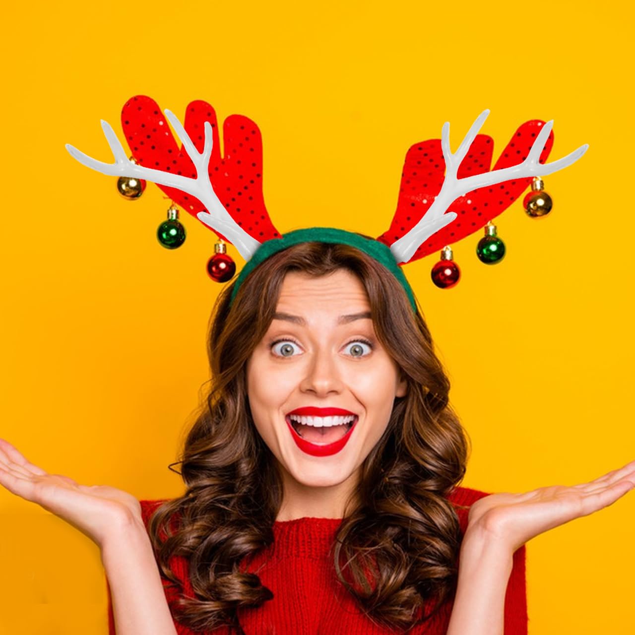 Alipis Deer Antlers Headband, White Faux Deer Antlers Costume, Christmas & DIY Crafts, Party Decor, Holiday Headpiece - Image 2