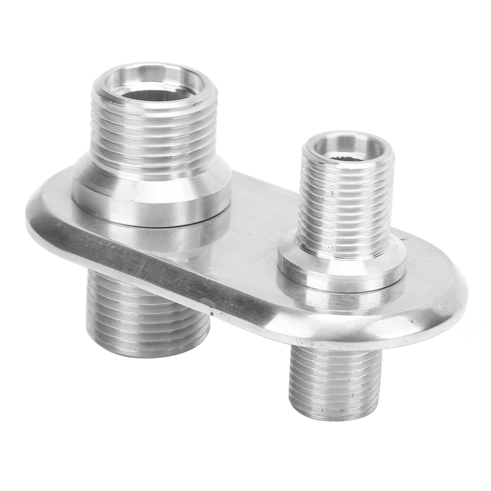 Accesorios de Aire Acondicionado Automotriz, Conexión de Manguera de Calefacción de 2 Puertos, Aire Acondicionado, Conector de Mampara de Aire Acondicionado de Coche de 2 Puertos (Plata)