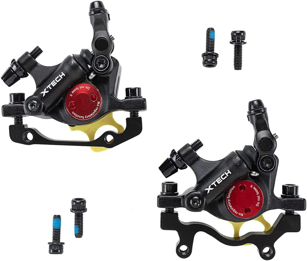 BUCKLOS Zoom HB-100 MTB Line Pulling Hydraulic Disc Brake Calipers Front + Rear, Aluminum Alloy Mountain Bike Hydraulic Disc Brakes with is/PM Universal Caliper Adapter for XC Trail, Fat Bikeโฆ