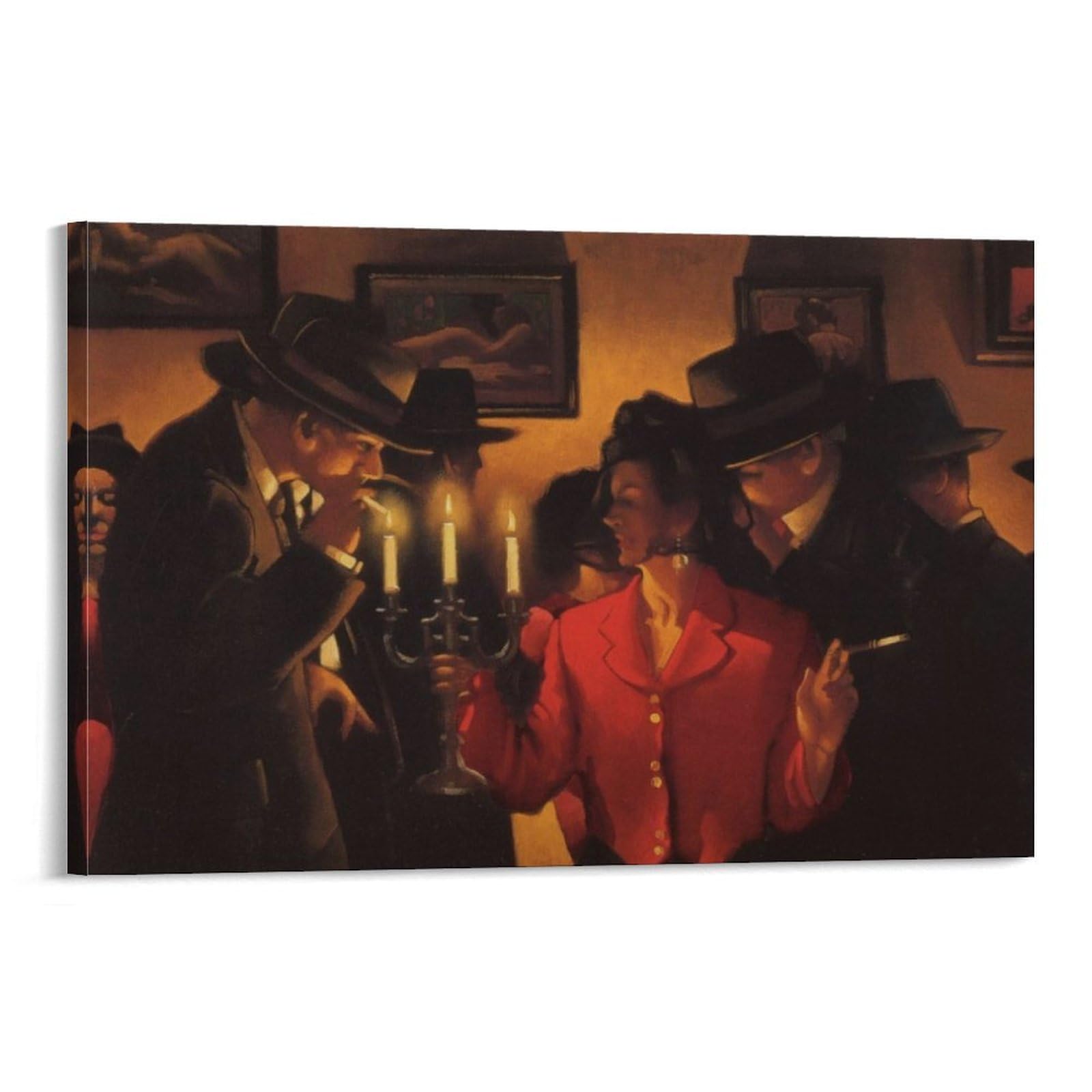 Queen Of The Fan-Dan by Jack Vettriano Wall Art Print, 20x30 inch (50x75 cm), Room Aesthetic Artwork — image 1