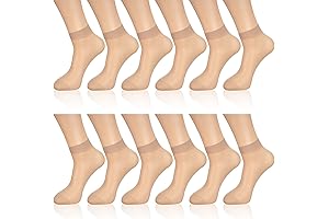 12 Pairs Essential Quality Sheer Ankle Socks