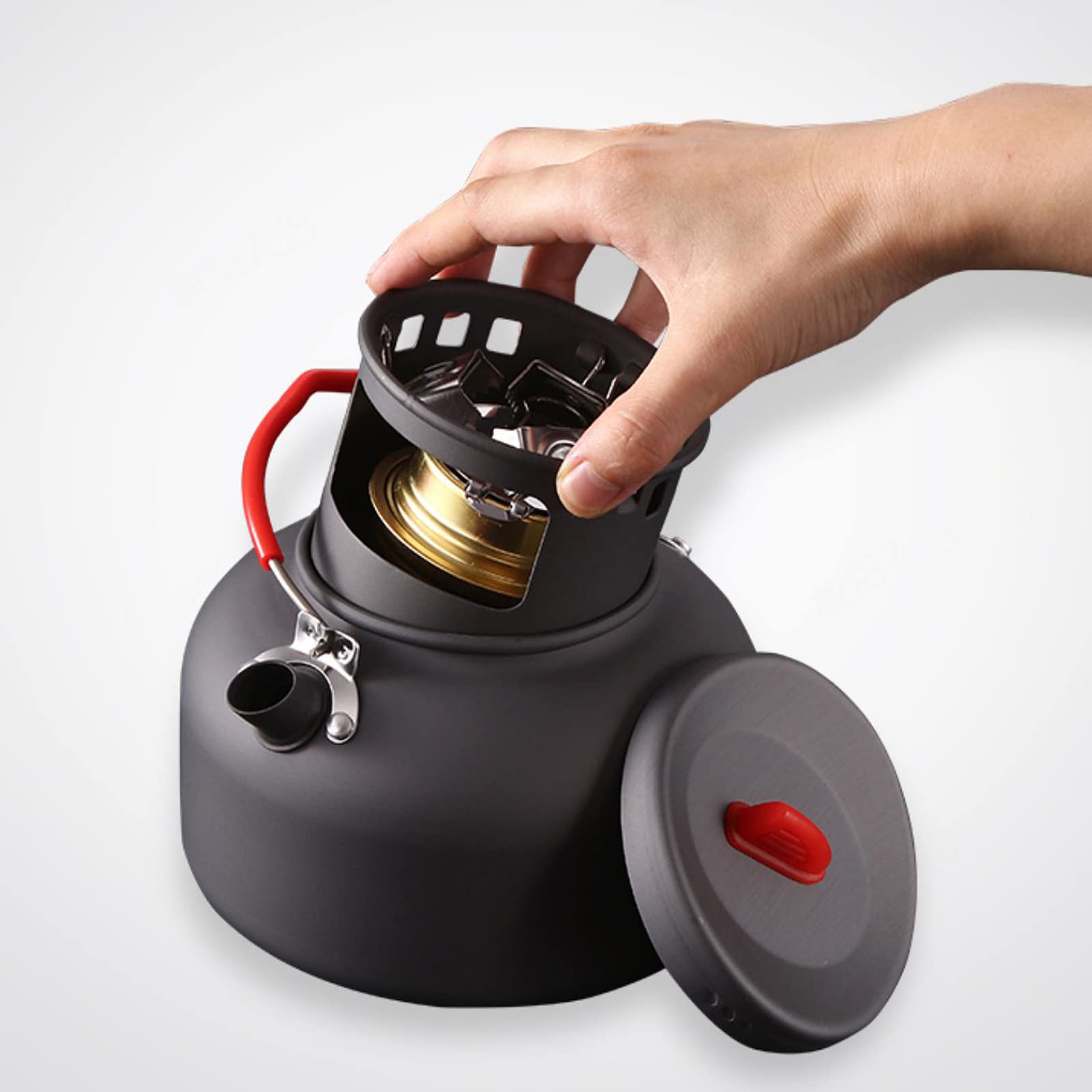 Spirituskocher Für Innenräume,Mit 1,4-Liter-Wasserkocher,tragbare spirituskocher fiir innenraume,Geeignet Für Indoor Und Camping,Spirituskocher Innenräume