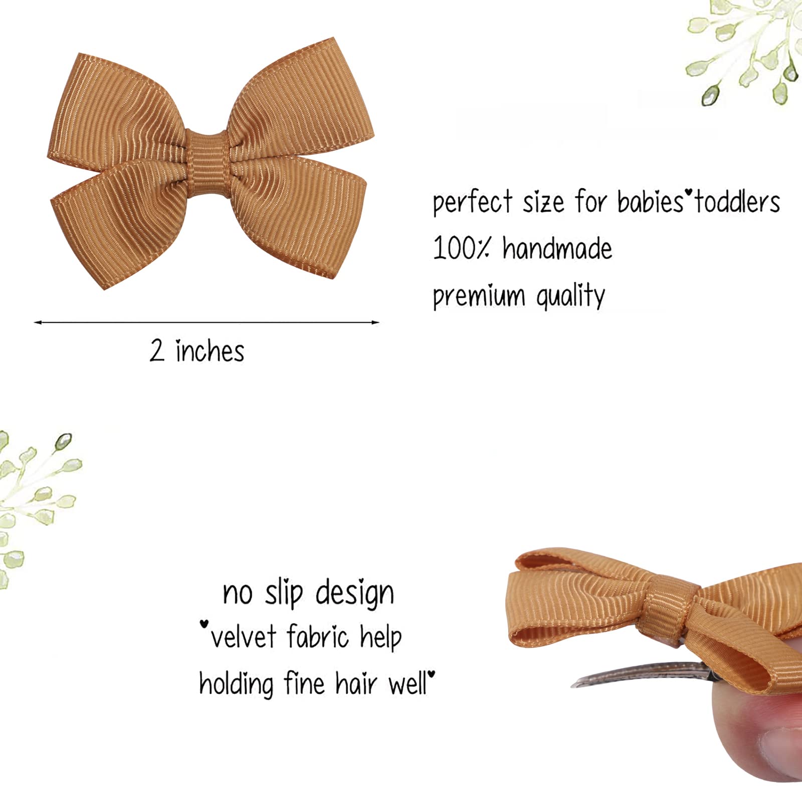 40 Fermagli Per Capelli A Coccodrillo Con Fiocco - Nastro Grosgrain, Multicolore, Per Bambine - Foto 10