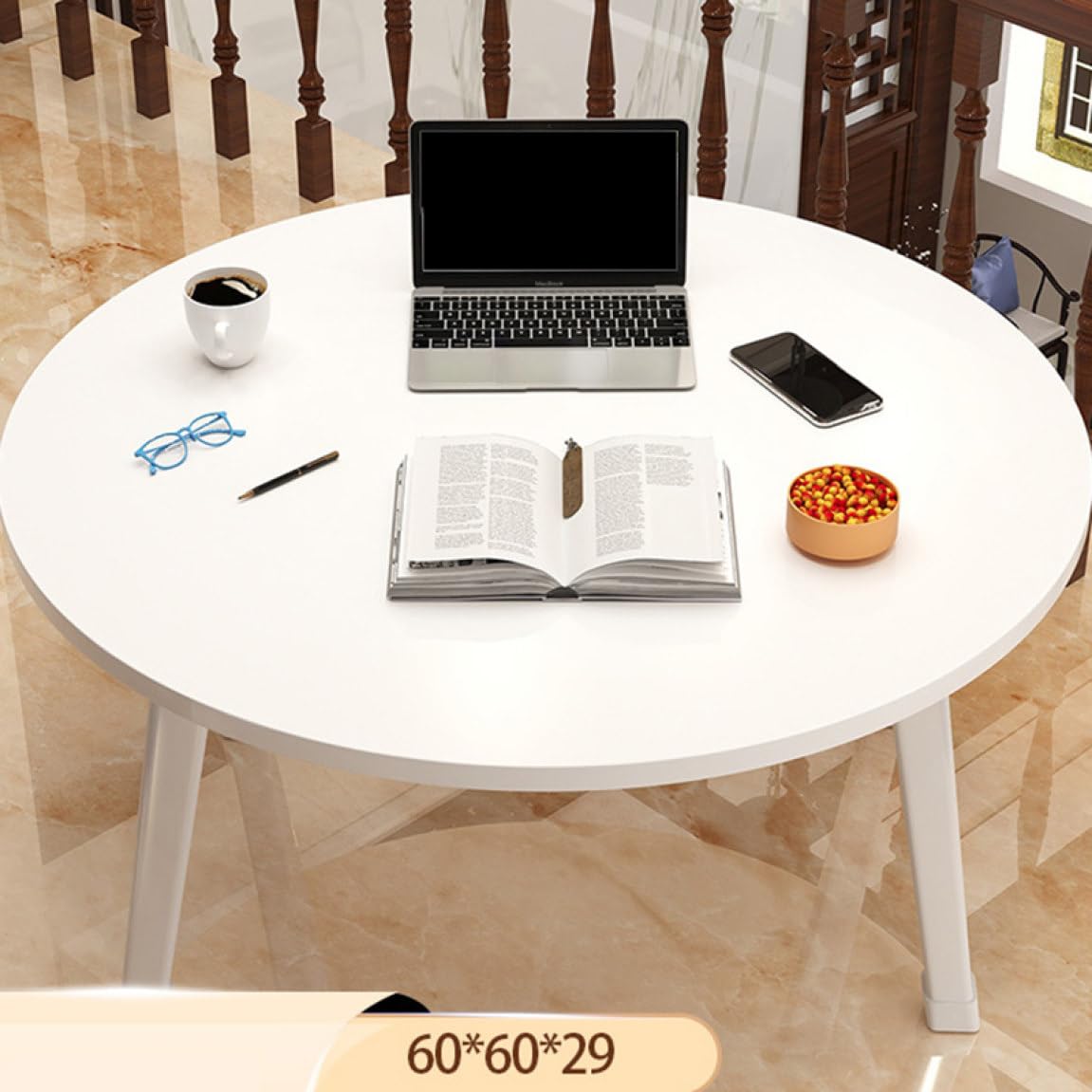 Amazon.co.jp: [dhiuebc] ちゃぶ台 ローテーブル 60*60*29cm 座卓 円卓