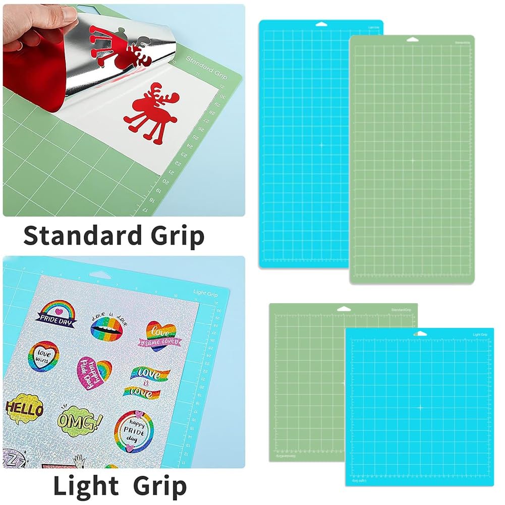 Maty do cięcia, 4 sztuki, maty do cięcia 12 x 12 i 12 x 24, maty do cięcia winylu (standardowy uchwyt, lżejszy)