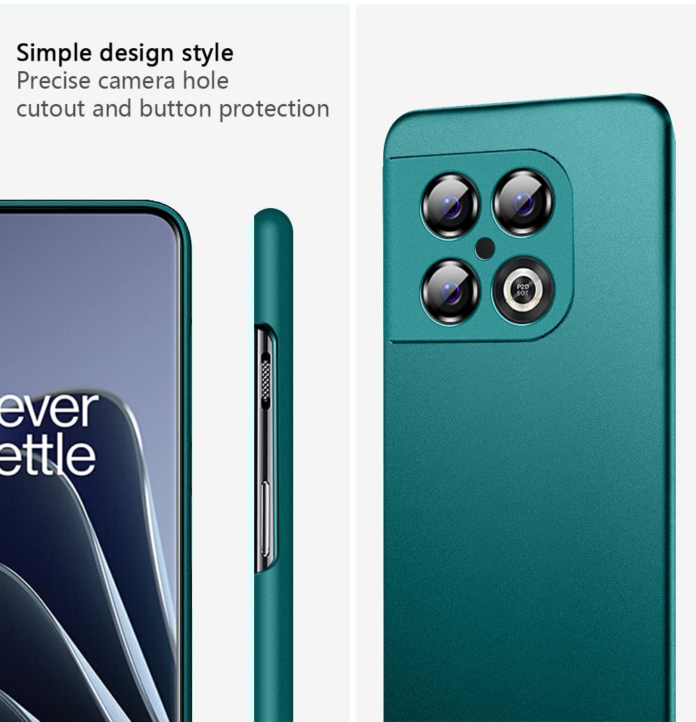 Cover Rigida Smerigliata Per OnePlus 10 Pro 5G, Ultrasottile Antiscivolo, Verde, Protezione Fotocamera