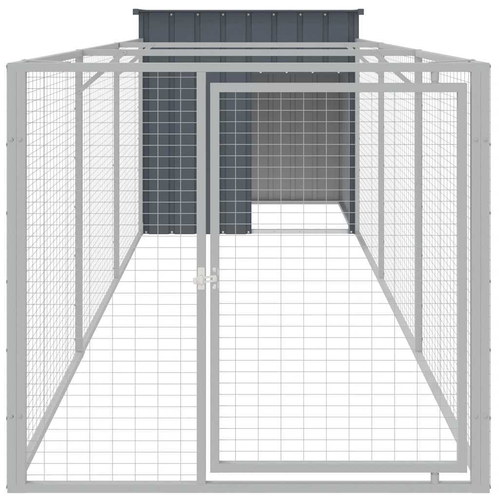 Niche pour chien avec cour anthracite 110x405x110 cm