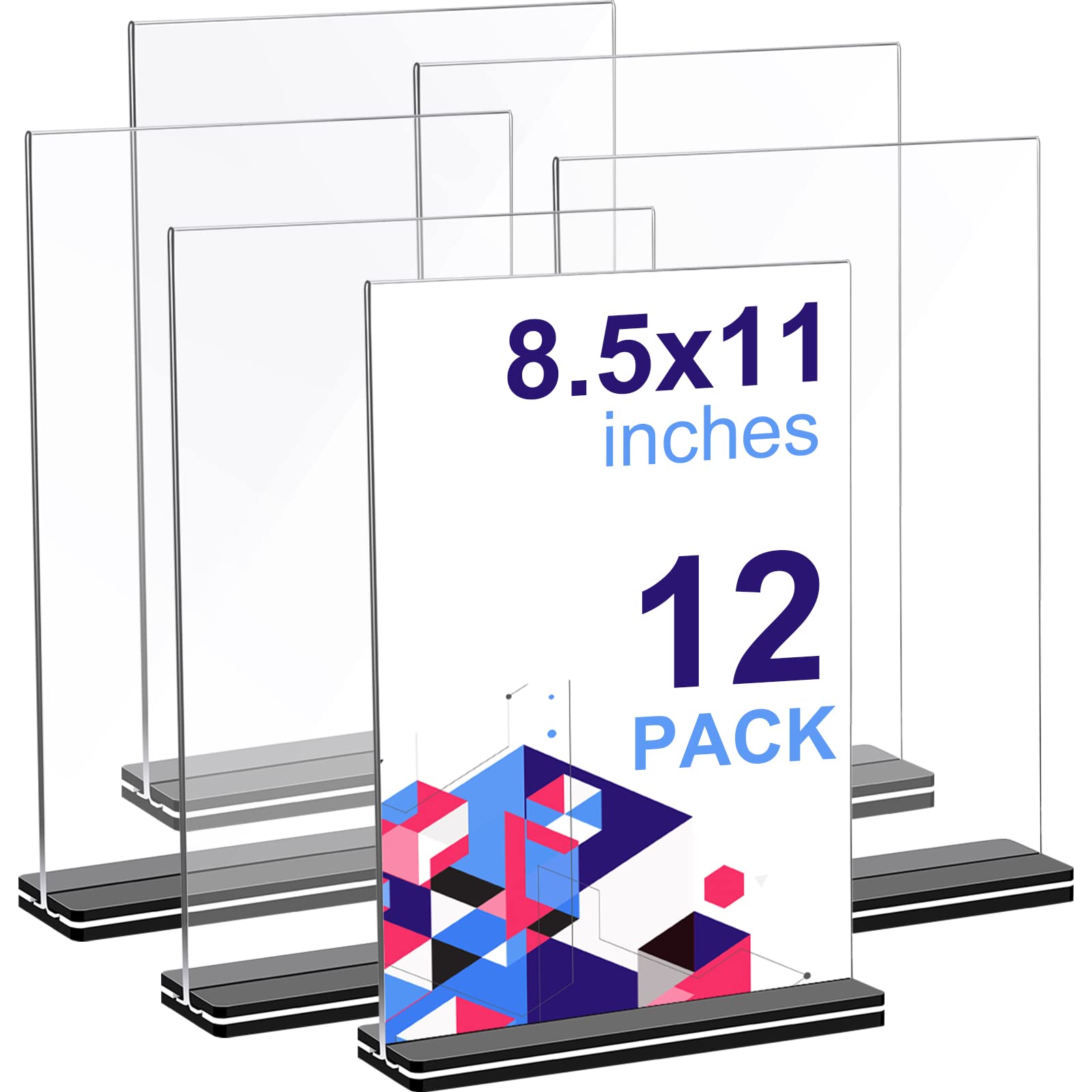 Buy 12 Pieces Acrylic Sign Holder 8.5 x 11 Plastic Table Top Display