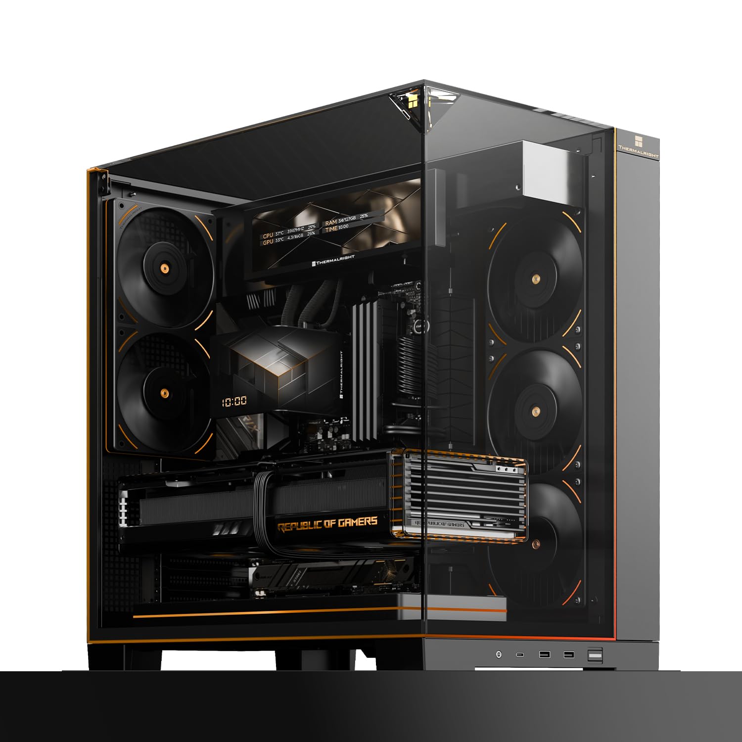 TR-Thermalright A70 Vision z 9,16-calowym wyświetlaczem LCD, rozszerzalna obudowa PC, złącze USB-C, zoptymalizowana pod kątem chłodzenia, wytrzymała ramka do gier, uniwersalne zastosowanie z liniową