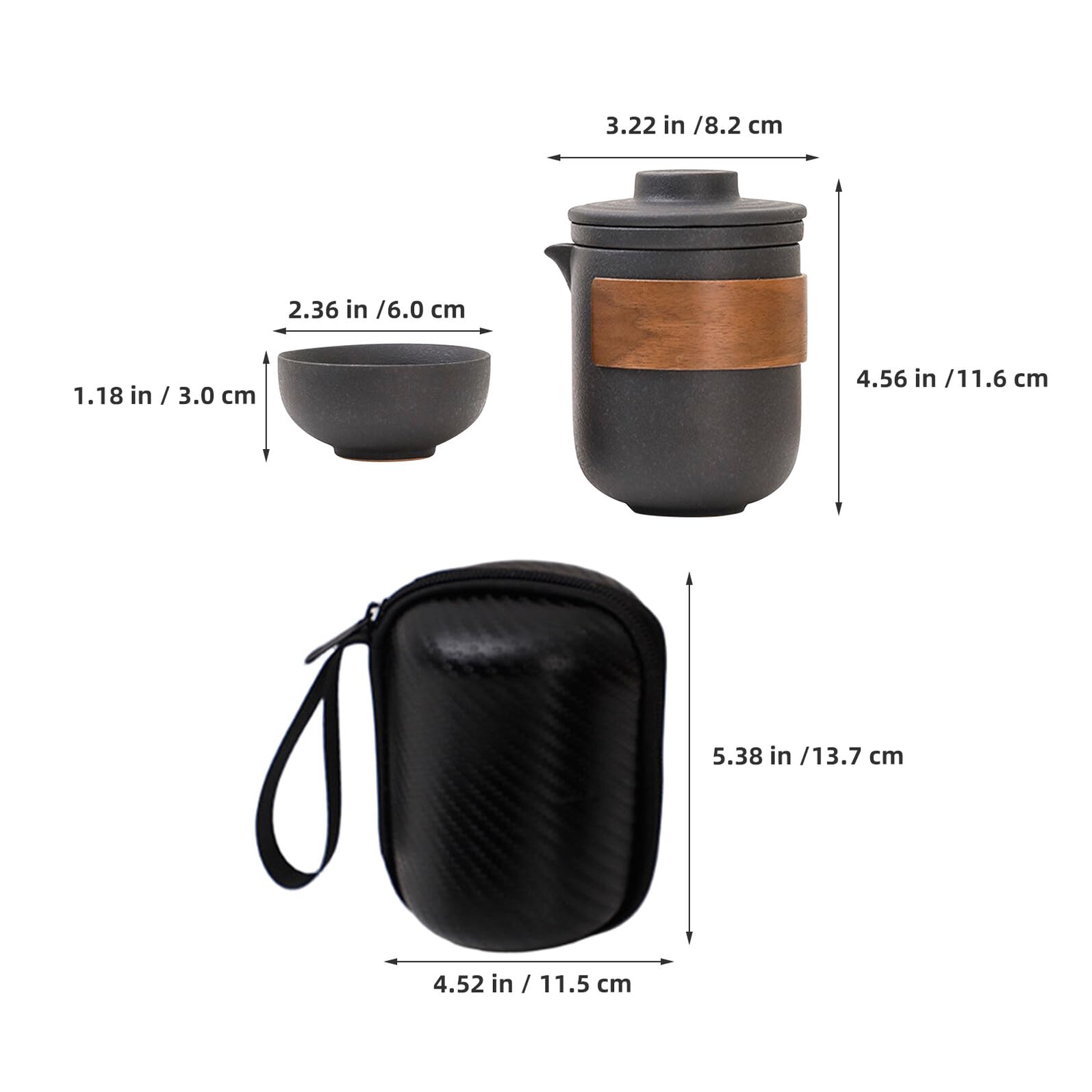 Porzellan Teekanne mit Tassen für Gongfu Tee Zubereitung Tragbar für Reisen Büro und Zuhause Asiatisches Keramik Tee Service für Teeliebhaber
