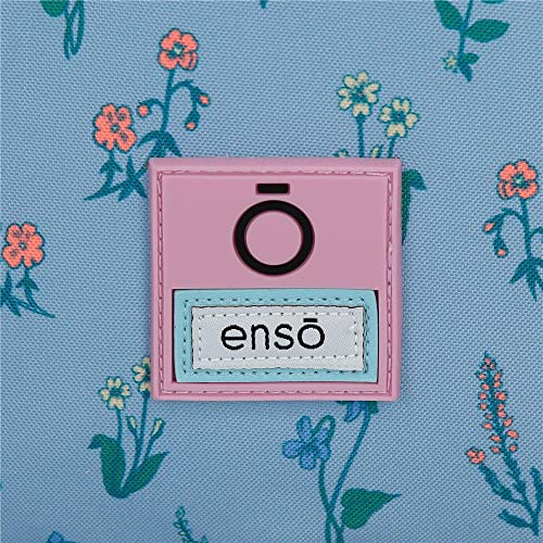 Enso We Love Flowers Triple Pencil Case Pink 22 x 12 x 5 cm Polyester Pink Triple Case, Pink, Triple case - Image 4