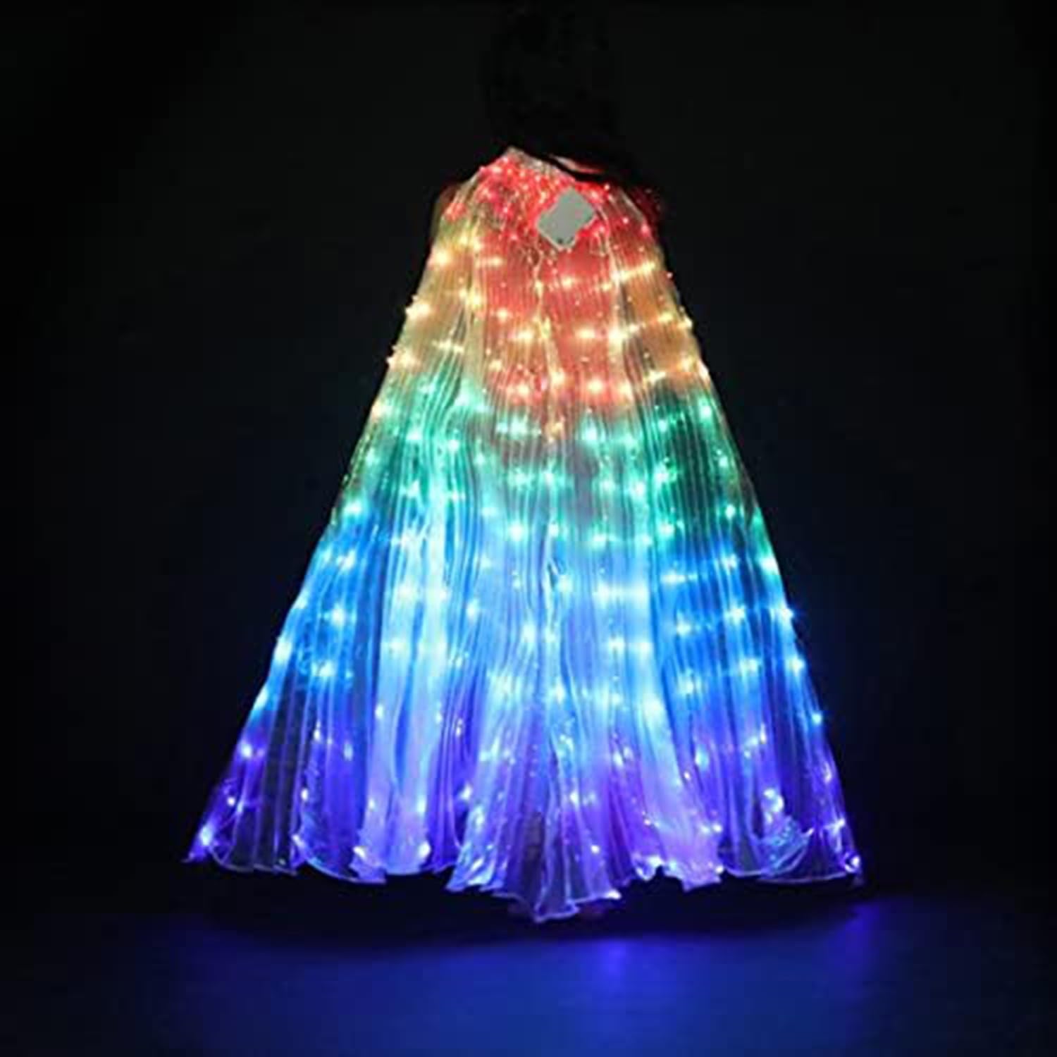 Ali LED per danza del ventre, ali di farfalla illuminate con bastoncini telescopici, perfette per carnevale, Halloween, feste di Natale