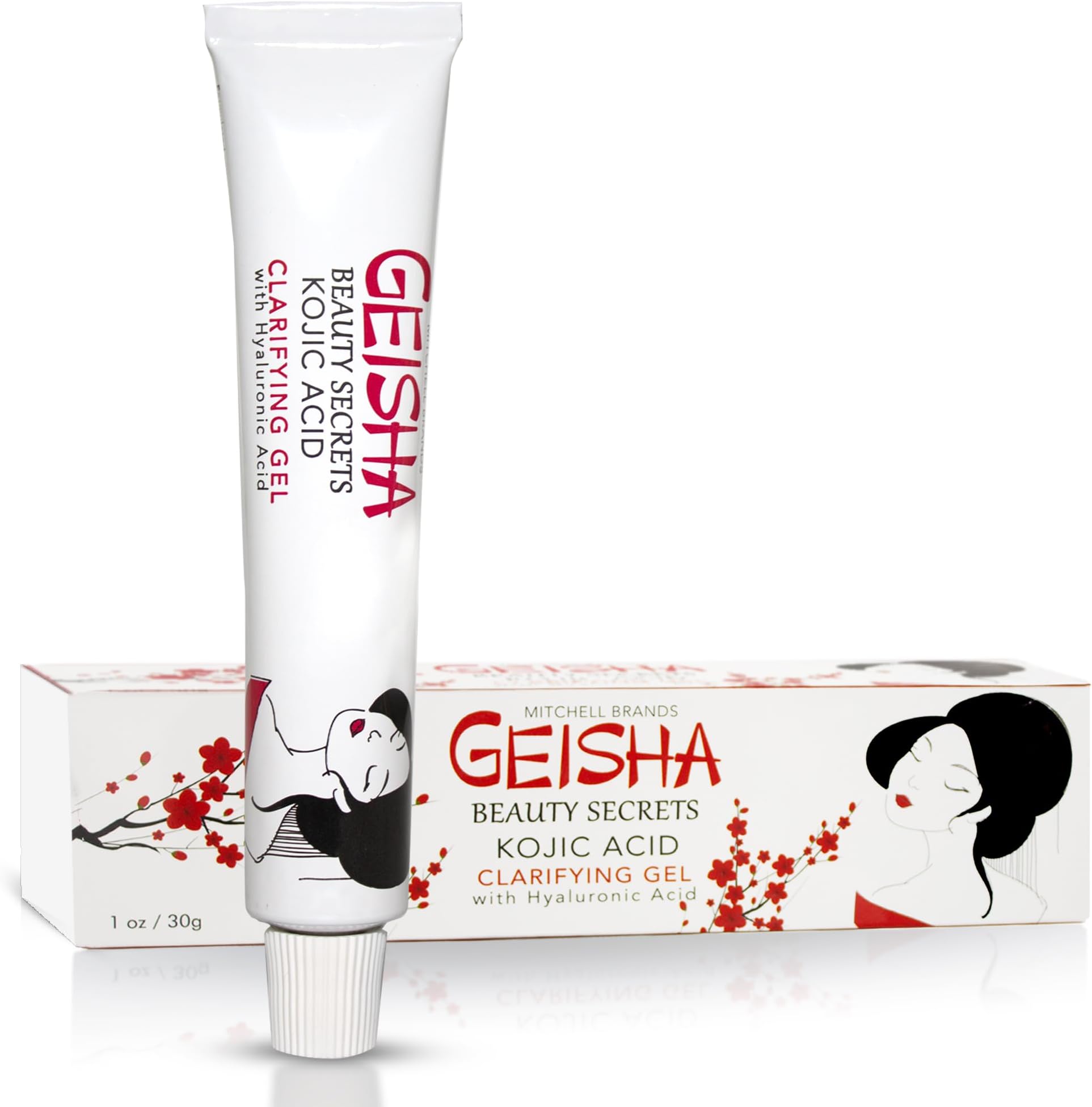 OMIC Geisha, Kojic Acid Gel - 1 fl oz / 30g – Skin Brightening, Clarifying Gel for Face, Body, Hands, Armpits – Hyaluronic Acid