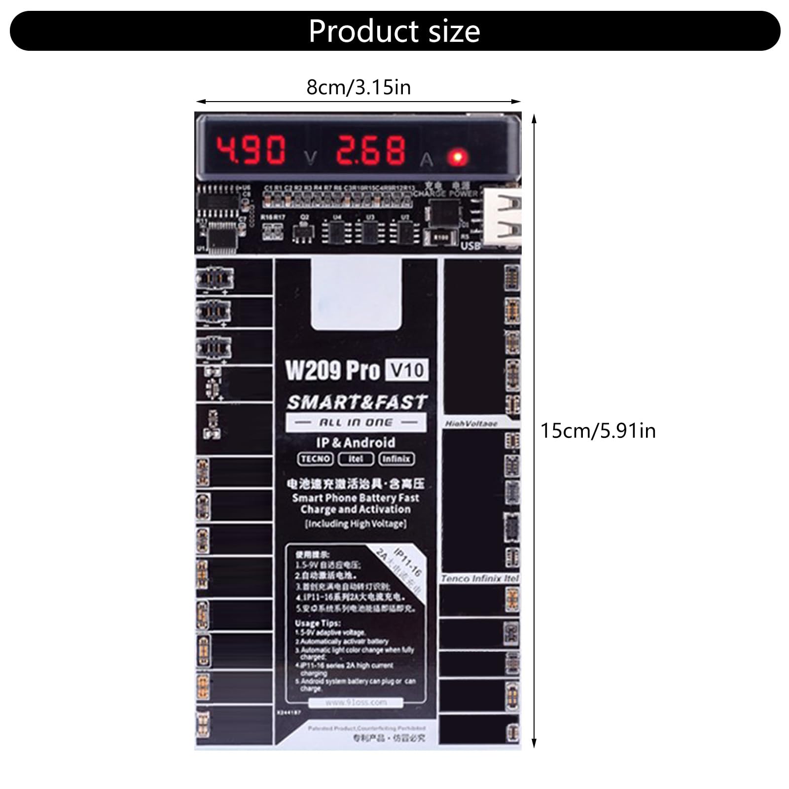Scheda Attivazione Batteria Per V10 W209, Con Ricarica Rapida E LED, Per Tecnici E Hobbisti, Riattiva Batterie Dormienti