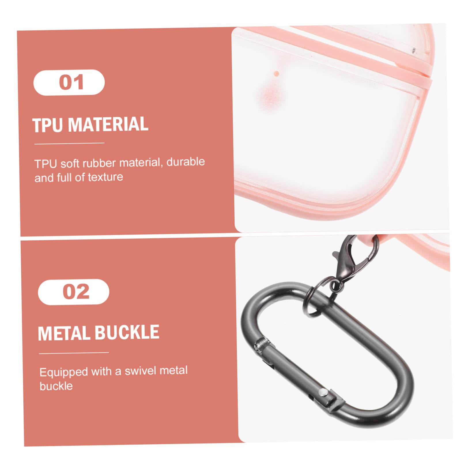 HOMSFOU 5 Juegos Caso De Auriculares Protector De Llavero - Funda para Auriculares Llavero De La Caja del Auricular Protector De Inalámbricos Caja De Rosa