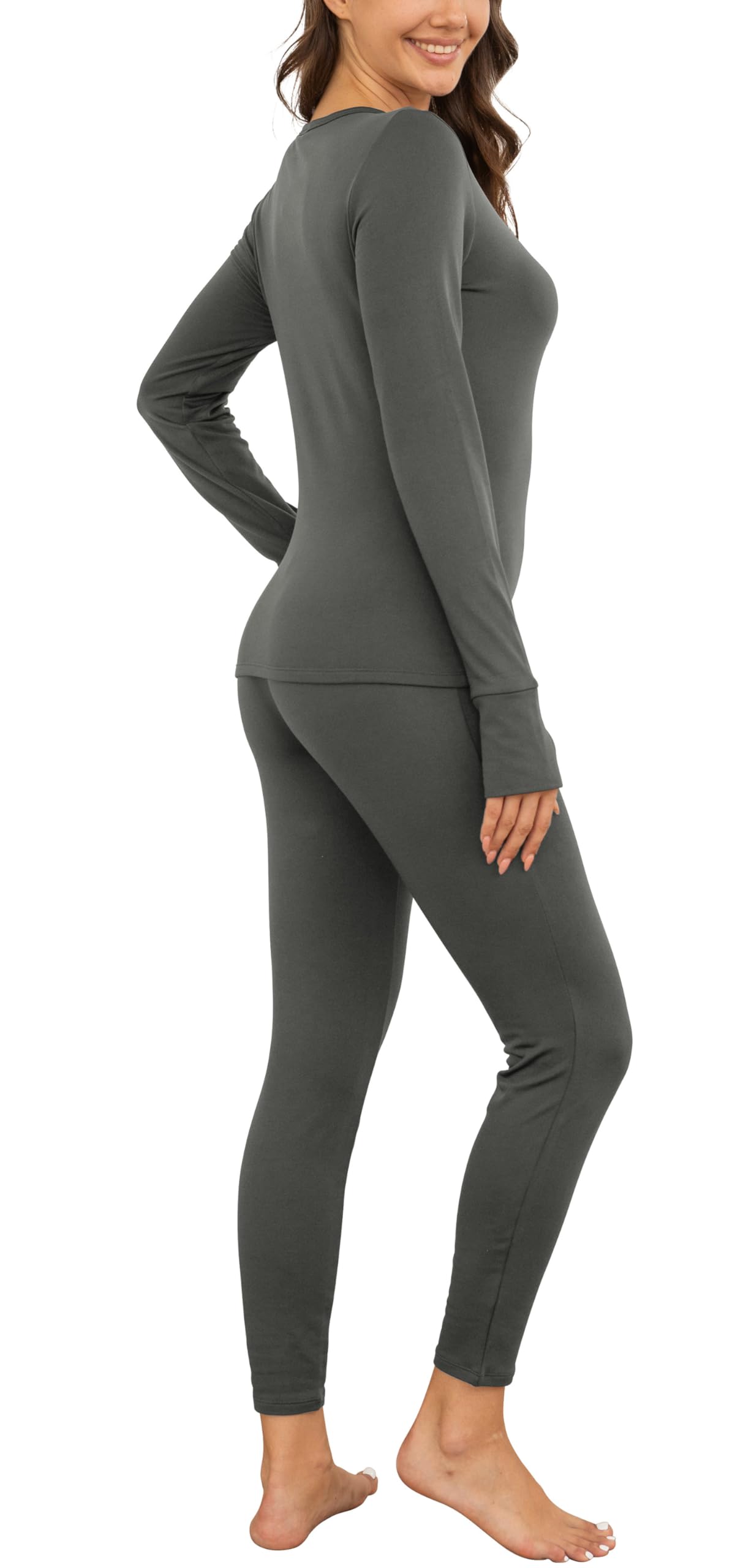 WIHOLL Long Johns Thermal Underwear for Women Fleece Lined Base Layer Pajama Set Winter Clothing