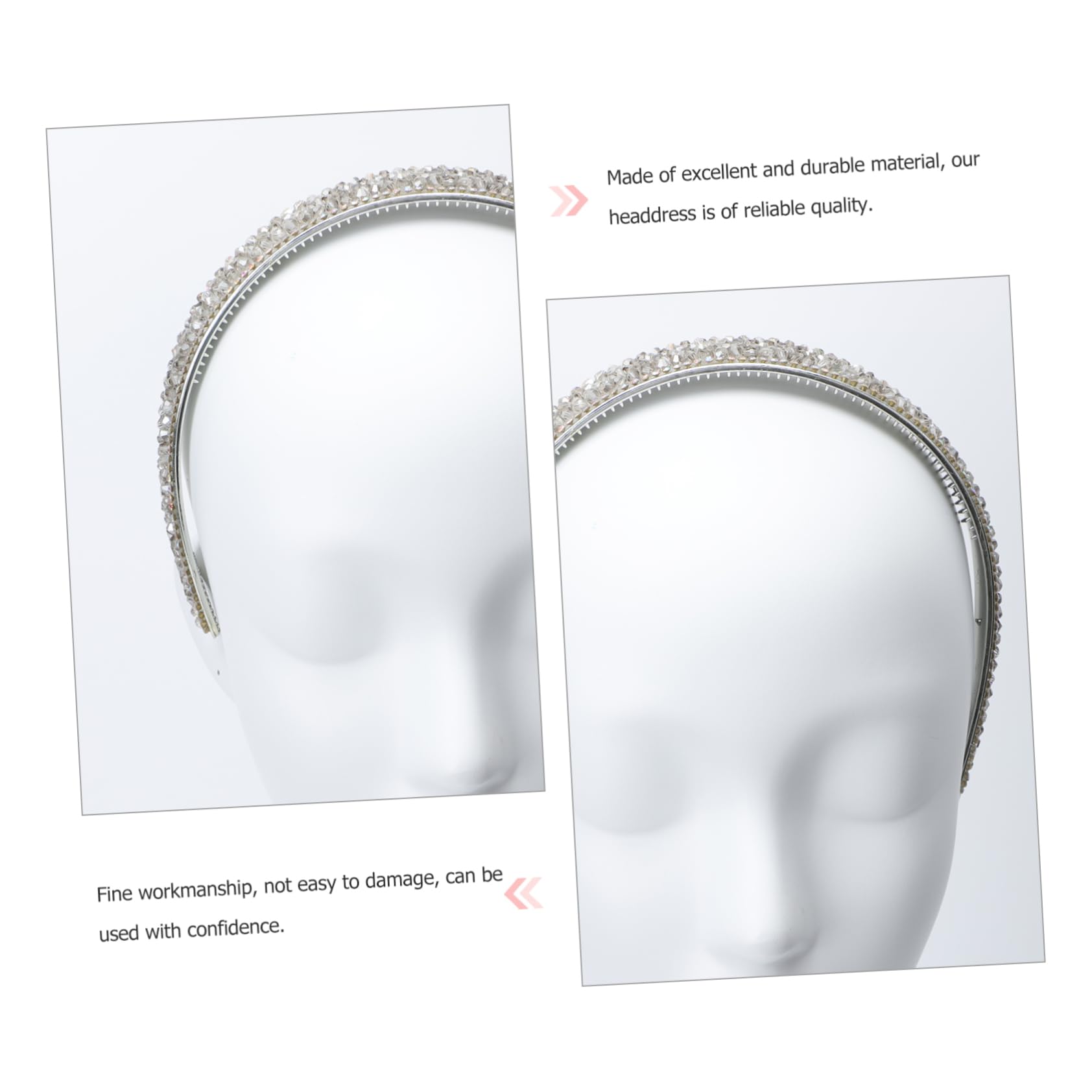 FRCOLOR 5piezas Diadema Ancha De Rhinestones Para Mujer Accesorio Elegante y Chic Para Cabello Para Uso Diario y Fiestas Diseño Cómodo