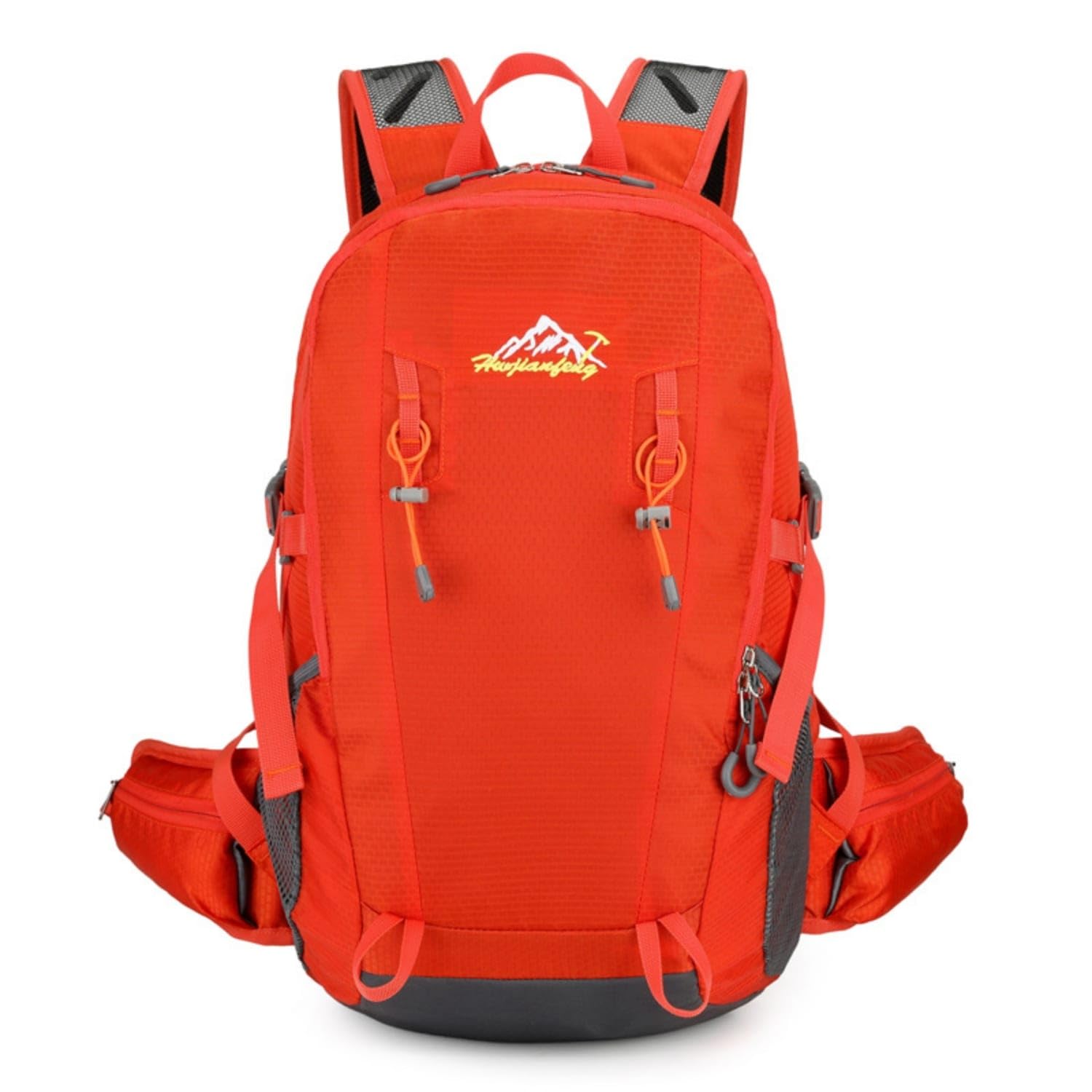 Padded Hiking Backpack Bungee Cord Lightweight Backpack, Orange-picture-29