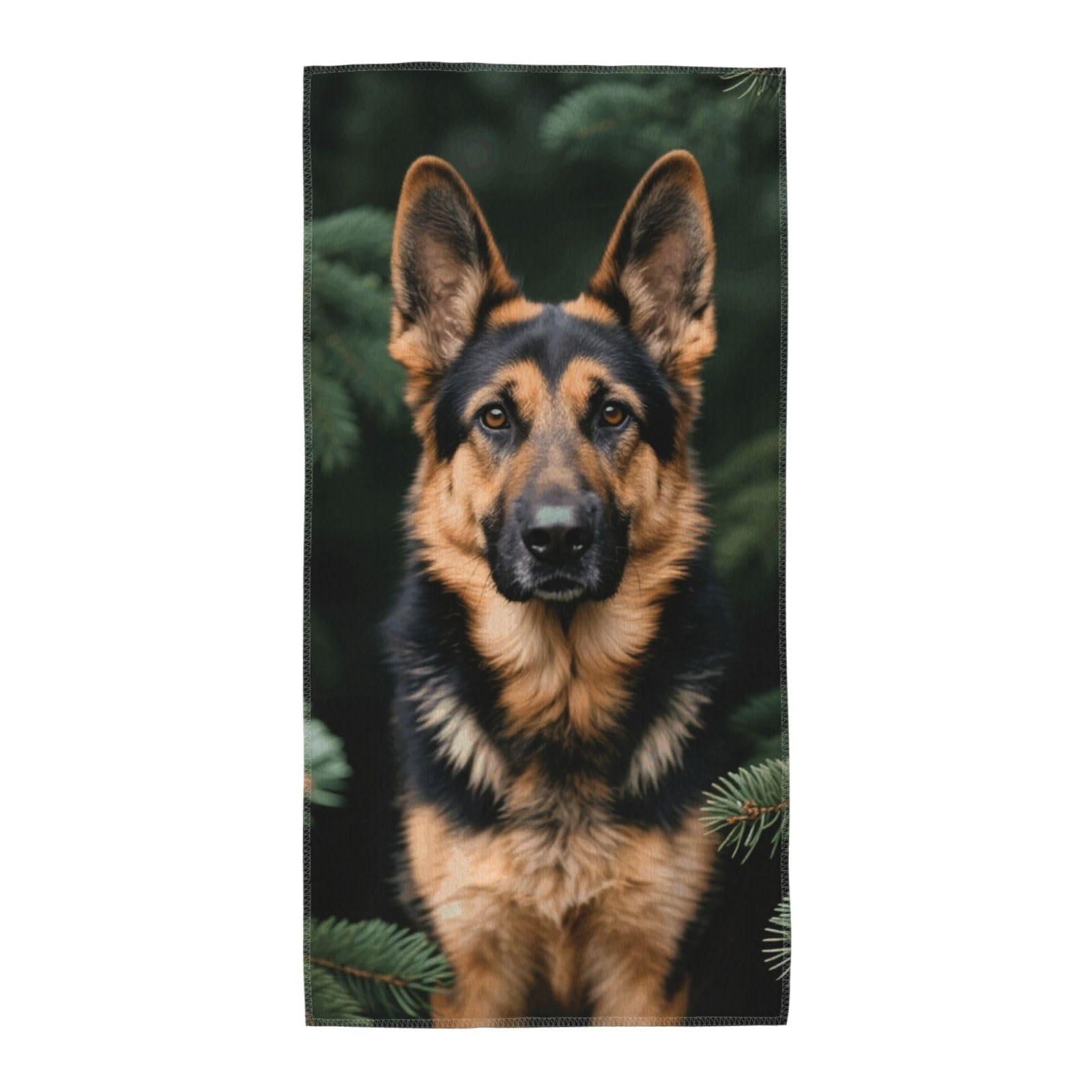 FekiLoot Absorbent Hand Towels 12"X24" Decorative Bathroom Towel Soft Microfiber Face Towel German Shepherd Dish Kitchen Towels for Bathroom Kitchen Hotel Spa Bath Towels