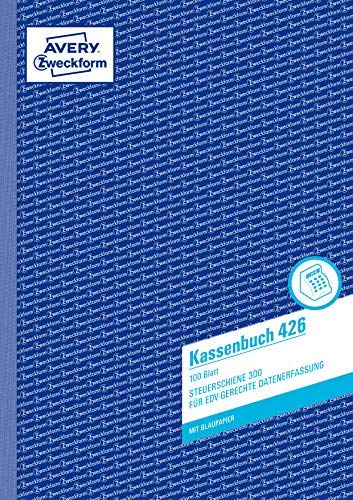 AVERY Zweckform 426 Kassenbuch (A4, nach Steuerschiene 300, 100 Blatt) weiß (3er Pack / A4 100 Blatt)
