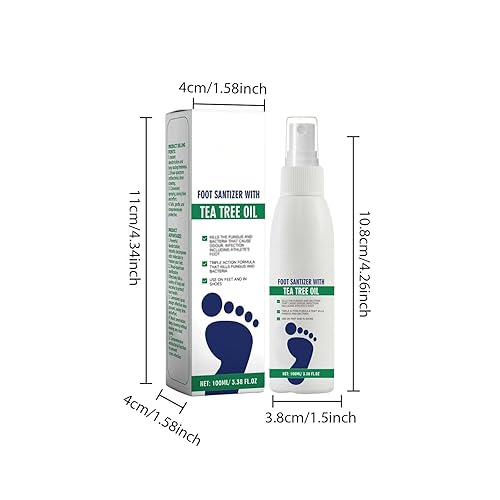 Miniatura 7 de Aerosol para pies con aceite de árbol de té, espray de aceite de árbol de té para pies, limpiador de pies y zapatos, refrescante y cómodo