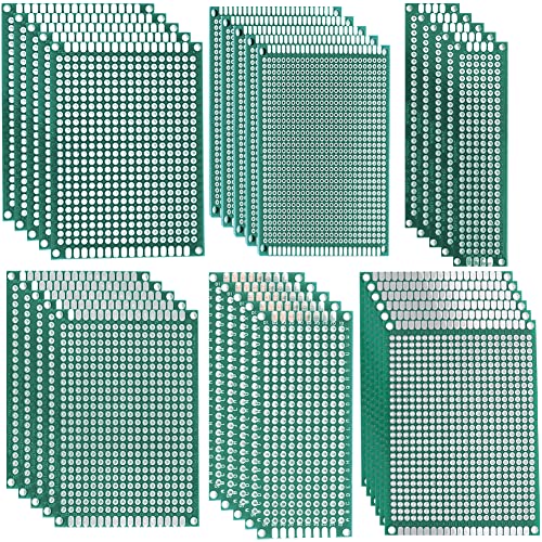 30pcs Kit Prototipo De Placa PCB De Doble 6 Tamaño De Placa De Circuito Impreso Universal para Proyecto De Soldadura De Bricolaje Cover