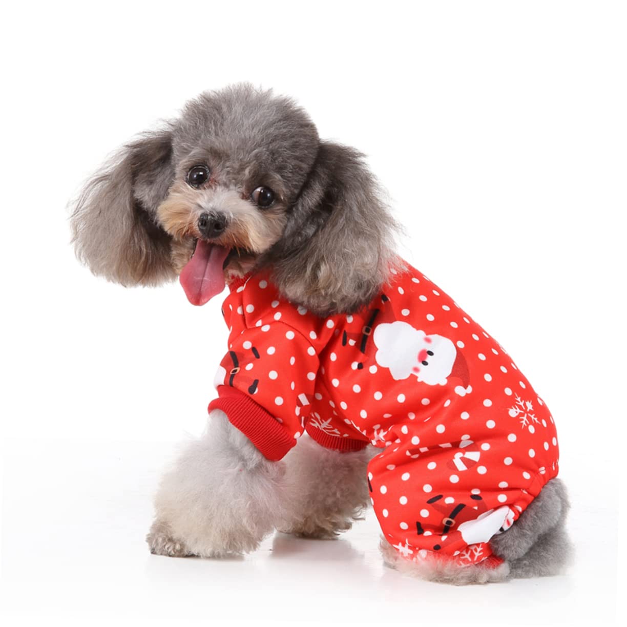 BESPORTBLE 3 Pz Panno Natalizio Per Cani Felpa Con Cappuccio Cane Tute Ragazza Vestiti Natalizi Per Animali Domestici Pigiami Per Ragazzi Natale Del Cane Gatto Gonna Rosso Divertente