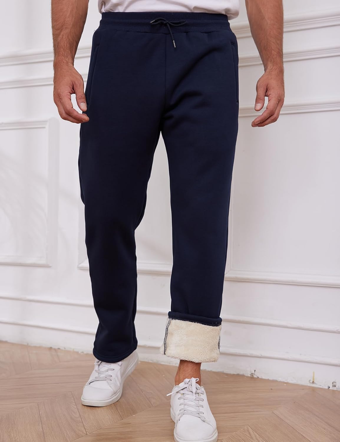 Gihuo Men's Winter Warm Fleece Pants Sherpa Fleece Lined Jogger Pants Sweatpants - Image 5