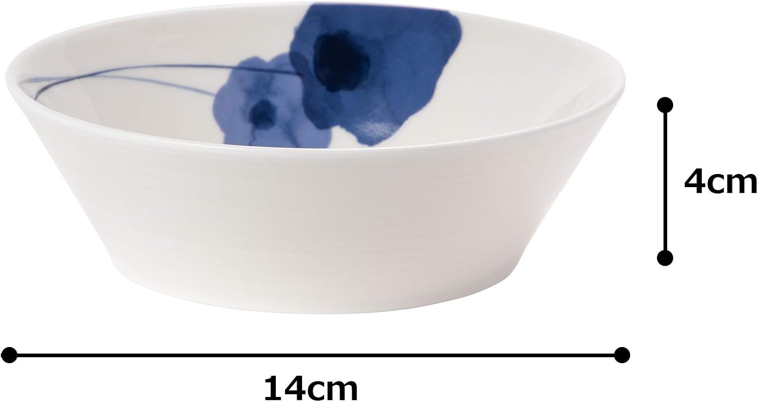 Narumi 52188-3658 Spring Field Bowl, Plate, 5.5 inches (14 cm), Blue, Anemone, Microwave Warm, Dishwasher Safe, Made in Japan
